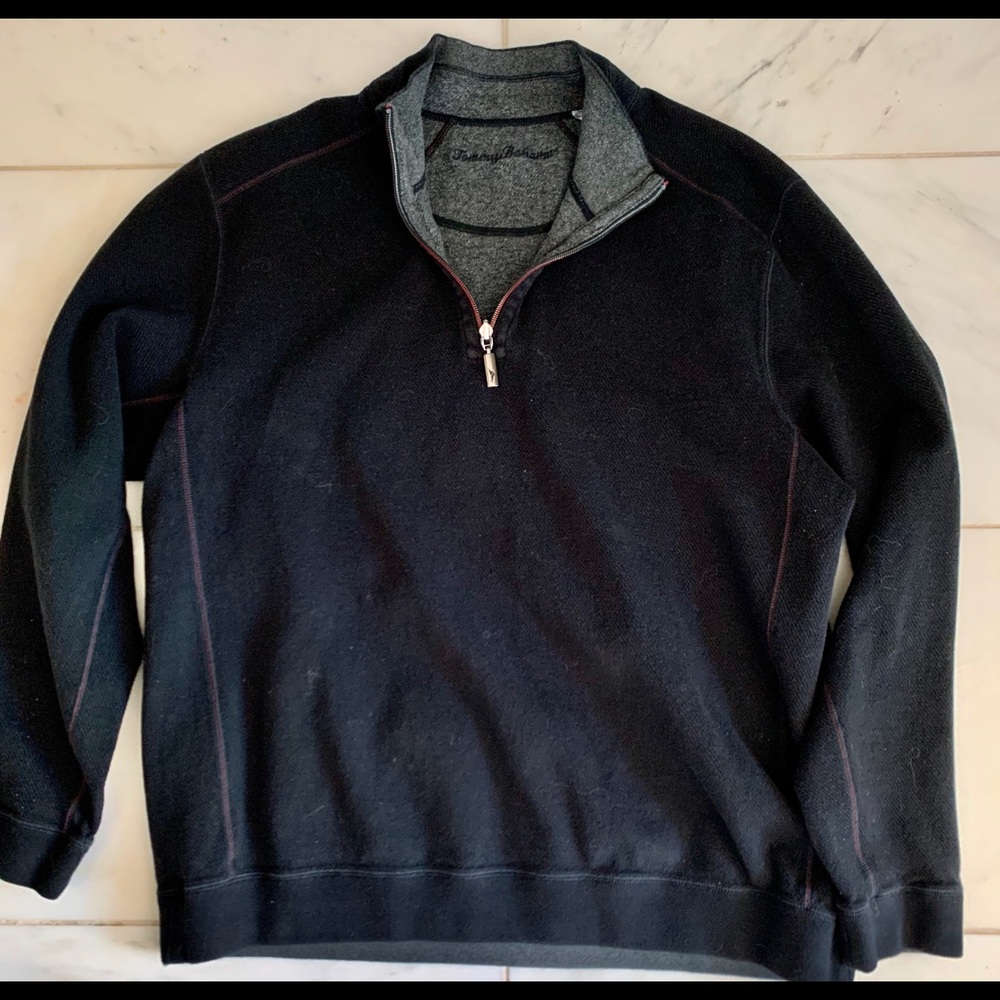 Tommy Bahama reversible half zip sweater
